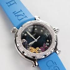 Chopard happy beach floating rubi sapphire fish ladies watch 288347. Chopard 18k White Gold Diamond Ruby Yellow Sapphire Blue Sapphire 39mm Happy Sport Beach Fish Watch Blue 146501