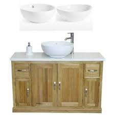 Free shipping · top brands · latest trends · more saving. Oak Bathroom Vanity Unit 123cm Wide With White Marble Top Ceramic Bowl Set Ebay