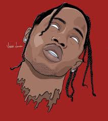 Travis Scott Digitalnim 1047x1164 Travis Scott Art Rapper Art Mini Canvas Art