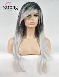 For those of you who want to try short hair, this is a great option. Long Straight Black Silvery Grey Ombre Side Swept Bangs Synthetic Wig Wig Wig Side Bang Wigside Wig Aliexpress