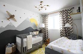 Babyzimmer ideen für den nachwuchs! Wandgestaltung Mit Farbe Wandgemalde Von Bergen Selber Machen