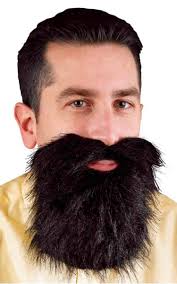 Mens Bushy Black Beard & Moustache
