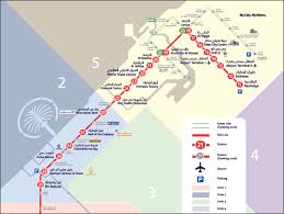 Dubai Metro Map Red Green Lines With Different Zones Dubai Metro Feeder Buses Google Satelite Map Metro Map Map Dubai