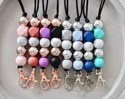 Lanyard Silicone Bead Teacher Diy Earrings Polymer Clay Beaded Keychains Polymer Clay Jewelry Diy