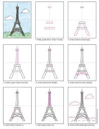 How To Draw The Eiffel Tower Peinture De La Tour Eiffel Tour Eiffel Dessin Et Projets Artistiques Pour Enfant