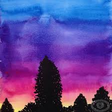 Sunsets are usually in hues of red and orange, but i decided to make mine in blue, pink, and purple. A Sunset And Gouache Paints