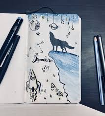 December S Bullet Journal Cover Page December Love Winter Wolves Space Journal Bulletjournal Ajandalar Ajanda Duzenleme Cizimler