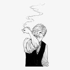 Anime is a popular animation and drawing style that originated in japan. Smoke Boy Man Manga Sad Draw Blackandwhite Sad Draw Transparent Png 325x727 Free Download On Nicepng