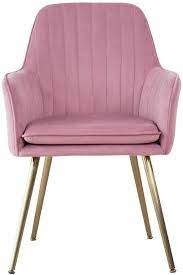 Amazon Com Five Stars Furniture Velvet Dining Chair Accent Chair Modern Leisure Armchair Living Room Pink Desk Chair Study Room Decor Arm Chairs Living Room