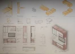 Working Drawing Detail Of T V Unit Furniture Details Drawing Furniture Design Sketches Interior Design Work