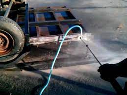How to sandblast a trailer. Wet Sandblasting Trailer Using Northern Tool Sand Pressure Washer Youtube