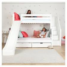 Medium Twin Over Full Bunk Bed With Stairs Slide Bunk Beds With Stairs Medium Twin Over Full Bunk Bed Diy Bunk Bed Bunk Bed With Slide Bed For Girls Room