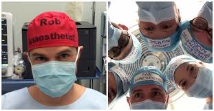 Doctor Puts His Name On His Surgical Cap