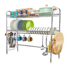 It can make a kitchen look so open and. 2 Tier Dish Drainer For Home Kitchen Counter Storage Large Stainless Steel Dish Dryer Black Dish Drying Rack Over The Sink Kitchen Dining Storage Organization Svanimal Com