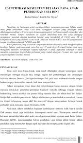 Maybe you would like to learn more about one of these? Identifikasi Kesulitan Belajar Pada Anak Pendidikan Usia Dini Pdf Download Gratis