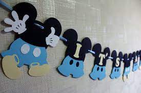 Mickey Mouse Baby Shower Decorations Baby Mickey Baby Shower Boy Banner Blue Bebe Mickey Mouse Bebe Mickey Fetes Mickey Mouse