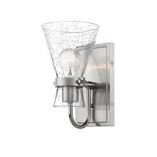 Light up your room and find bathroom vanity sconces at pottery barn®. 251 First Uptown Brushed Nickel One Light Bath Sconce With Seeded Glass Bellacor