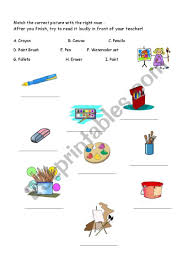 art supplies esl worksheet by xiang