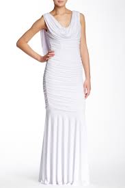 Draped Back Ruched Gown