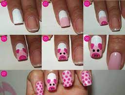 Aquí te dejamos el paso a paso de 14 diseños distintos y súper lindos para que te hagas!!! 20 Disenos De Unas De Animales Paso A Paso Disenos De Unas De Animales Tutorial De Unas Decoradas Unas De Cerdo