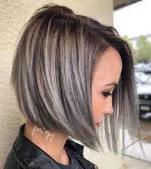 70 Cute And Easy To Style Short Layered Hairstyles Gray Hair Highlights Hair Styles Gray Balayage