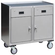 stainless steel mobile cabinet 2 doors