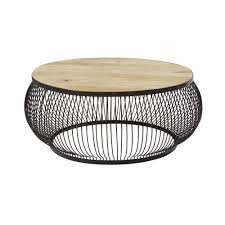 Table Basse Ronde En Manguier Massif Et Metal Noir Maisons Du Monde Table Basse Ronde Maison Du Monde Table Basse Table Basse