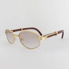Cartier Style Wood Sunglasses Vintage Frames Gold And Wood Glasses Woodline Eyewear Gold Plated Frame Gradi Wood Sunglasses Sunglasses Vintage Gold Wood