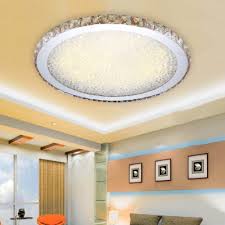 Circular Led Flush Mount With Amber Crystal Contemporary Ceiling Light For Living Room Susuohome Com