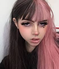 Bleaching and dyeing the underneath of my hair blonde at 2 am behind my moms back. ðð'ð'ðððððððð'ððððð Split Dyed Hair Aesthetic Hair Hair Inspo Color