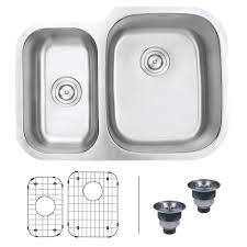 The rivage stainless steel undermount sink is an enduring selection for any kitchen application. Ruvati 29 Inch Undermount 40 60 Double Bowl 16 Gauge Stainless Steel Kitchen Sink Rvm4505 At Menards