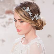 Claudia silver crystal hairpiece