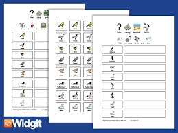 bird spotting charts with widgit symbols