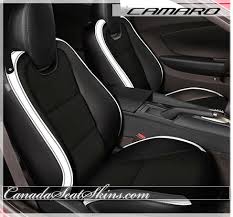 Chevrolet Camaro Custom Leather Interior Black With White Stripe Canadaseatskins Com Chevrolet Camaro Leather Custom Leather Chevy Vehicles Camaro