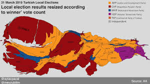 31 March 2019 Turkish Local Election Results Resized According To Winner Vote Count Oc Dataisbeautiful