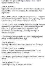 Tips menulis resume dengan betul. Contoh Soalan Jawapan Temuduga Info Kerjaya Malaysia Facebook