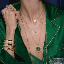 Add fur or embellishments for an. Messika Lucky Move Color Malachite Diamond Necklace Yellow Gold 10840 Yg