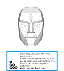 Fox mask (full head) v2.0. Polygon Face Mask V2 Cardboard Mask Paper Face Mask Face Template