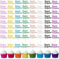 Perfect for parties, wedding, baby showers, gifts and more! Birthday Cupcake Toppers 40 Pack Glitter Happy Birthday Cake Toppers Birthday Cupcake Topper Picks For Birthday Party Cake Decoration 8 Colors Cupcake