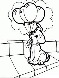 Dog A Dog Holding A Bunch Of Ballon On Its Mouth Coloring Page Puppy Coloring Pages Cartoon Coloring Pages Dog Coloring Page