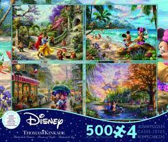 Disney mickey and minnie in greece. Thomas Kinkade Disney 500 Piece 4 In 1 Puzzle By Ceaco Barnes Noble