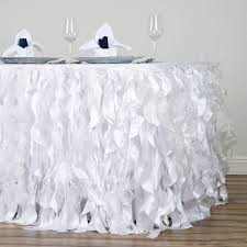 21ft White Curly Willow Taffeta Table Skirt Table Skirt Curly Willow Wedding Party Table