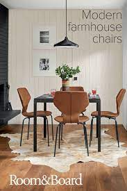 Room Board Pike Leather Chairs With Parsons Table Modern Dining Room Dining Table Dining Table Chairs