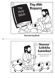 The packet includes 8 pages with verses about love, kindness, and serving. Coloring Book Jesus Little Lambs