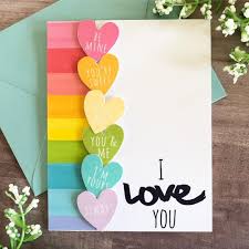 Romantic Handmade Birthday Card For Lover Dana Kirby On Instagram Fun Valentine Hearts In Rainbow Order Of Course I Have A Con Imagenes Tarjetas De Amor Hechas A Mano Tarjetas Artesanales Tarjetas Creativas