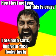Hey I Just Met You And This Is Crazy Meme Meme When You Meet A Psycho Meme Maker Hey I Just Met You And This Is Crazy I Ate Bath Salts Banking Humor Funny Memes Work Humor