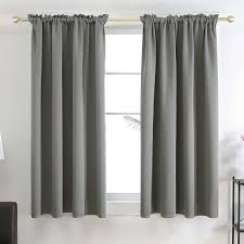 Small window curtains for bedroom. Amazon Com Deconovo Room Darkening 45 Inch Curtains For Bedroom Short Curtains For Small Windows 42w X 45l Inch Light Grey 2 Panels Home Kitchen