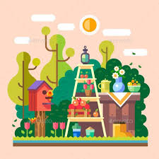 Summer In The Garden Garden Illustration Illustration Garden Drawing