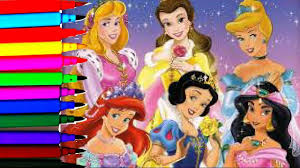 Select from 35429 printable coloring pages of cartoons, animals, nature, bible and many more. Disney Princess Coloring Book Pages Aurora Sleeping Beauty Ariel Jasmin Belle Cinerella Mulan Tiana Youtube