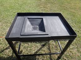 In this instructable you will learn how to make a charcoal / coal burning forge from firebrick, a few steel plumbing parts, a steel sheet, some cinder blocks and related instructables. Metal Pan With Spinning Disk What Is It R Whatisthisthing Coal Forge Homemade Forge Blacksmithing
